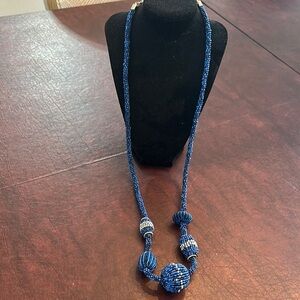 Chico's Blue Bohemian Beaded Necklace